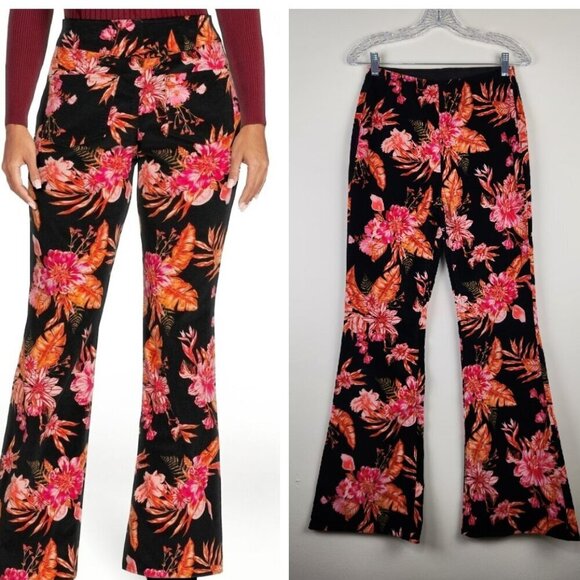 No Boundaries Pants - No Boundaries Size S (3-5) Corduroy Floral Boho Festival Flare Stretch Pants